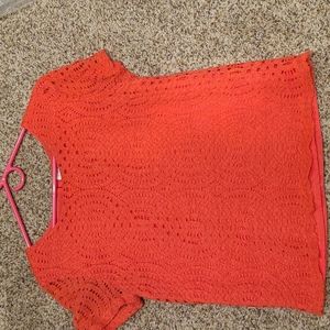 J.Crew Coral Lace Blouse